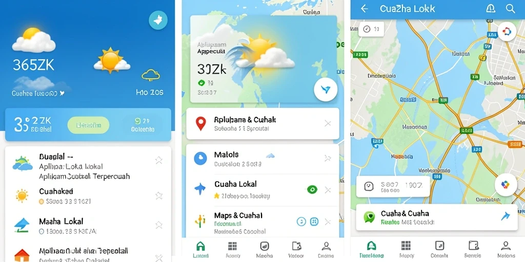 Tampilan antarmuka cuaca lokal dari aplikasi 365ZK