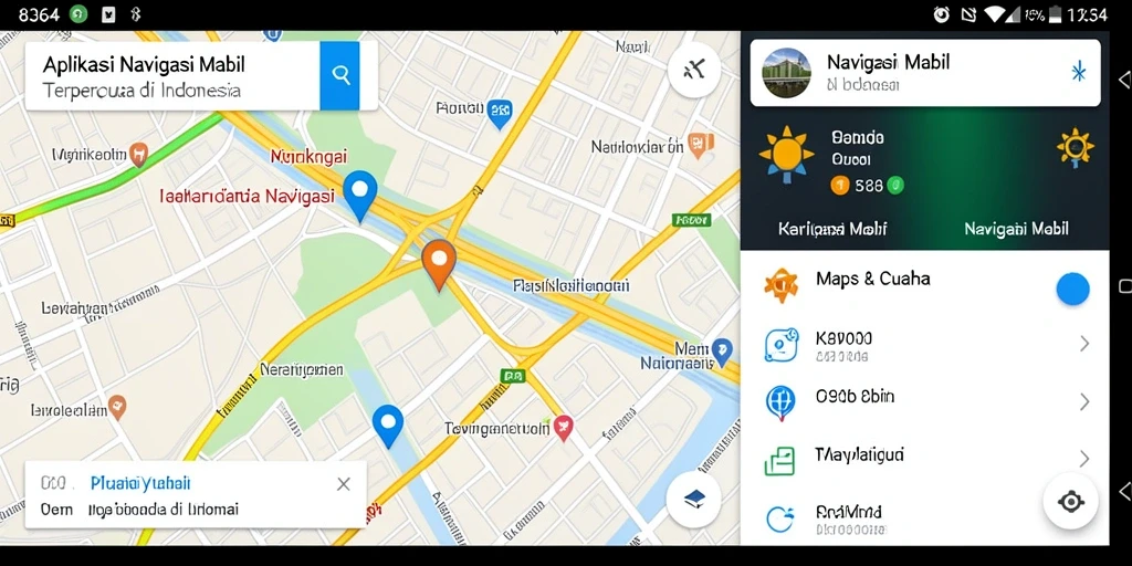 Antarmuka aplikasi Navigasi Mobil 8364 yang intuitif dan informatif.