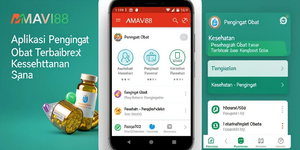 Antarmuka user-friendly AMAVI88 dengan pengingat dosis obat.