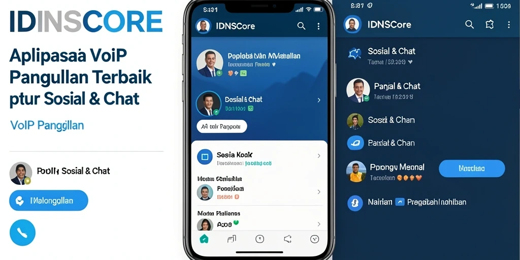 Screenshot antarmuka IDNSCORE dengan fungsi VoIP Panggilan yang intuitif.