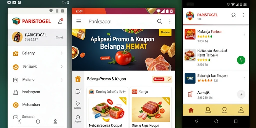 Screenshot antarmuka aplikasi PARISTOGEL yang menonjolkan fitur kupon.