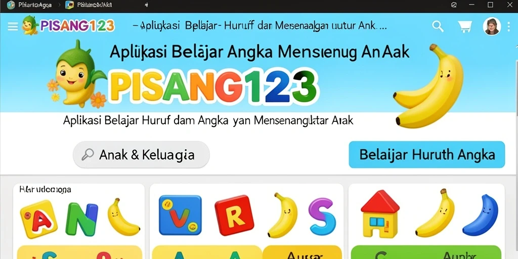 Tampilan antarmuka PISANG123 yang interaktif dan edukatif.