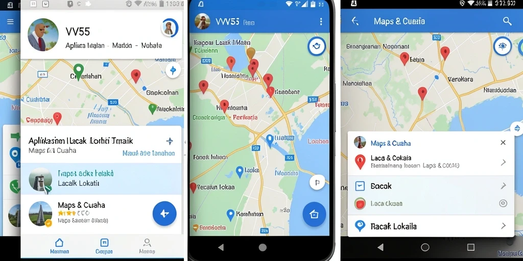 Antarmuka aplikasi VV55 menampilkan lokasi terkini dengan jelas.