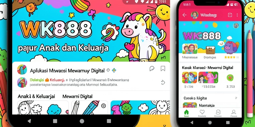 Screenshot aplikasi WK888 menampilkan antarmuka mewarnai yang interaktif.